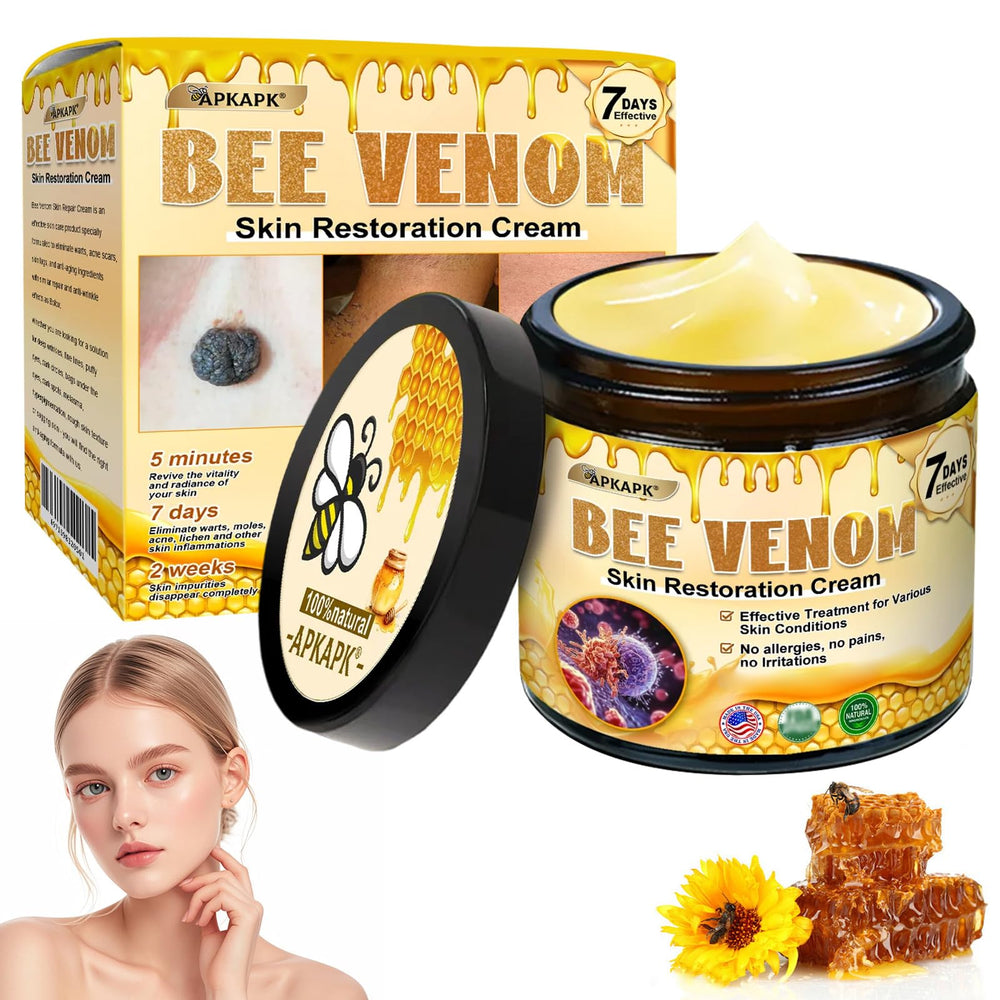SpzV Crema Veneno de Abeja, embalaje elegante para cuidado facial diario.