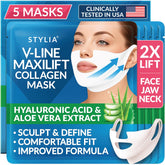 La mascarilla Stylia MaxiLift reafirma el papo para un contorno definido.