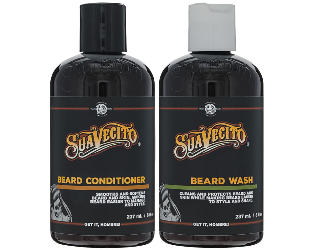 Suavecito lavado de barba: botella vertida, limpieza suave para la barba.