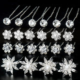 SUMAJU pasador pelo flores de perla y cristal, ideal para peinado de novia