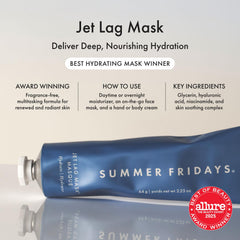 Summer Fridays Jet Lag Mask textura crema suave que nutre la piel.