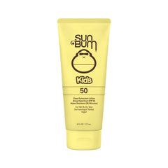 Sun Bum Kids SPF50 loción clara en botella para protección solar de niños.