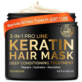 SUNATORIA Mascarilla de Keratina en tarro, hidratación profunda para cabello seco