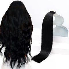 Sunny Hair extensiones de cabello humano 24 pulgadas en negro azabache para look natural