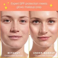 Supergoop! Glowscreen, aplicación facial, base iluminadora para rostro fresco.