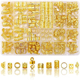 SVNMU 280 piezas de joyería capilar dorada para trenzas, lista para looks elaborados.