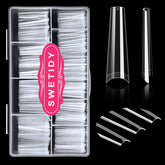 SWETIDY extensiones de uñas con forma ataúd claras para un ajuste natural