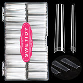 SWETIDY Uñas forma ataúd 3XL claras, acabado natural para salón