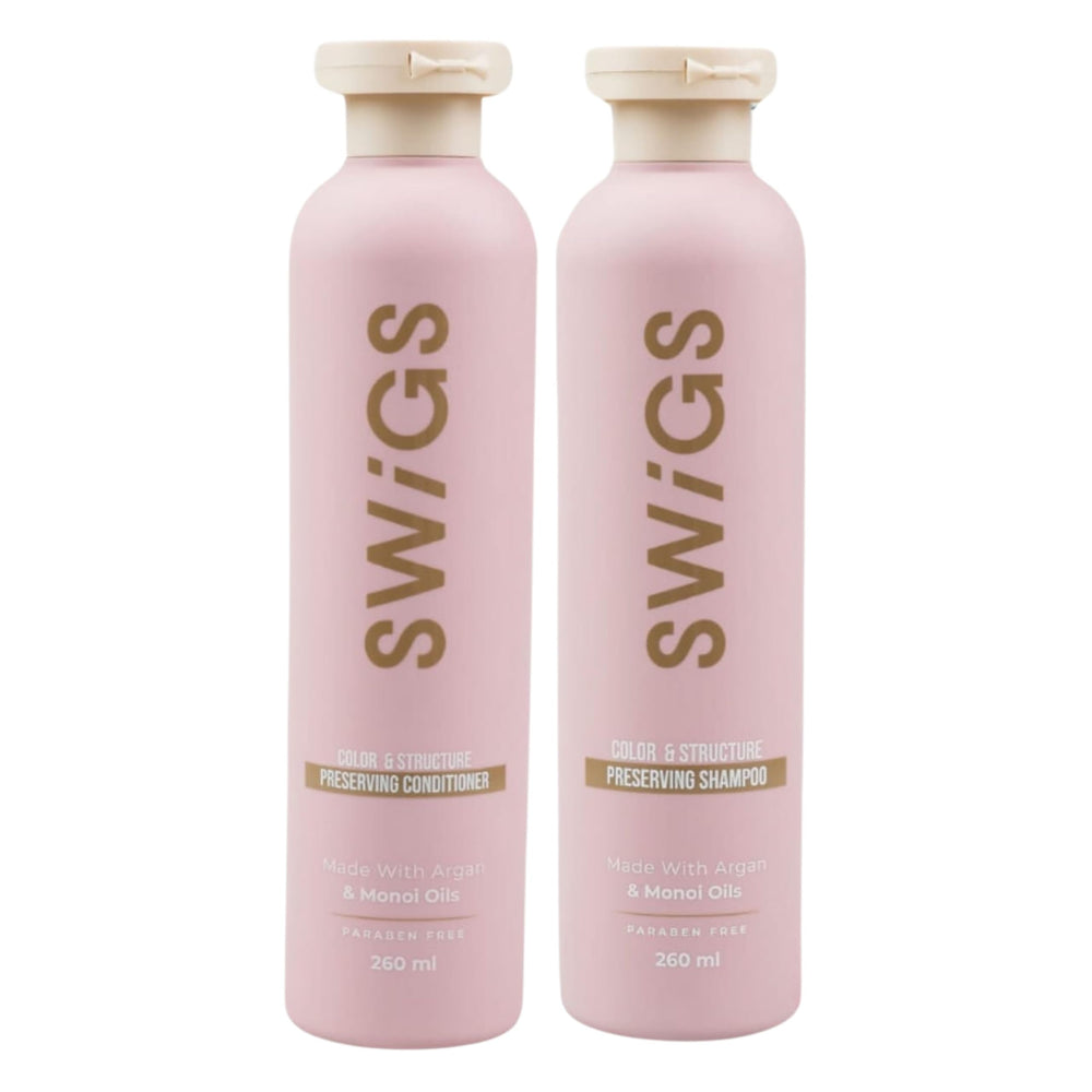 Swigs: botella frontal del champú para pelucas, limpia y mantiene brillo.
