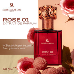 Swiss Arabian Rosa 01 corona de rosas y lirio, centro floral sofisticado