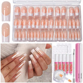Teenitor Uñas Frances Tip Largas Cuadradas para un look elegante diario