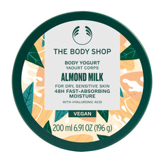 The Body Shop Almond Milk Body Yogurt tarro: hidratación ligera que se absorbe al instante.