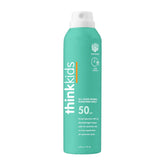 Protector solar Thinksport para niños en spray, envase fácil de usar para familia activa.