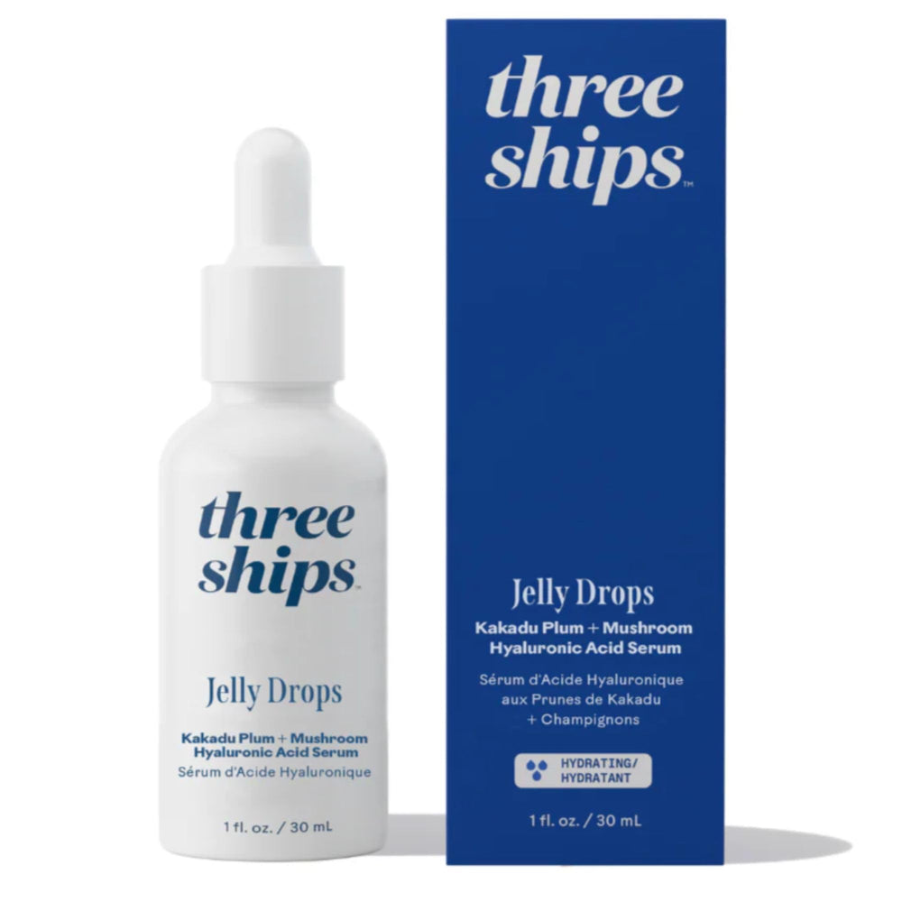 Three Ships Jelly Drops frasco de vidrio muestra textura hidratante