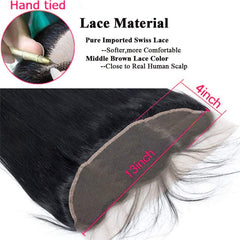 TNICE frontal brasileño 13x4 liso natural de 12 pulgadas para peinados lisos