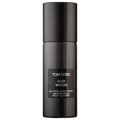 Tom Ford Oud Wood, vista lateral de la botella, sensación cálida para la piel.