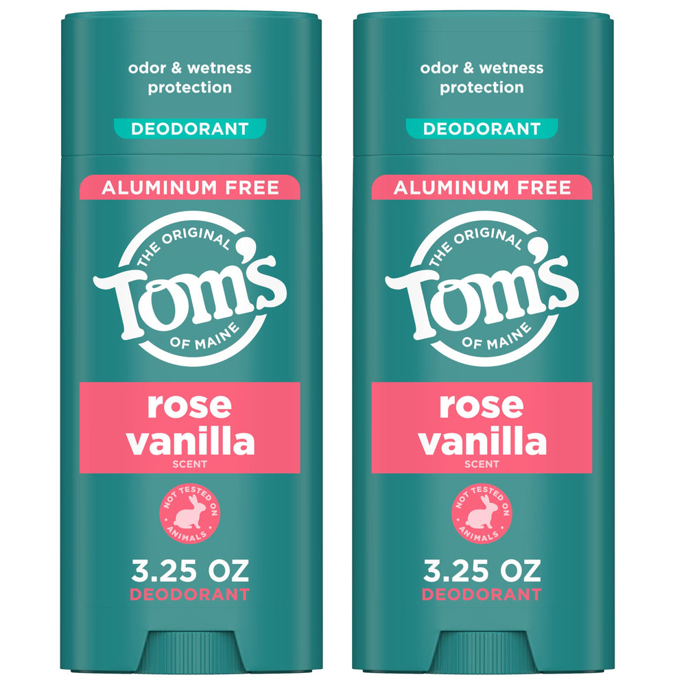 Tom’s of Maine Rose Vanilla desodorante para axilas, protección duradera sin aluminio.
