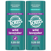 Tom's of Maine Wild Lavender desodorante, dos piezas para casa y viaje