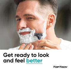 Toptech rasurador tres cuchillas, diseño ergonómico para agarre estable