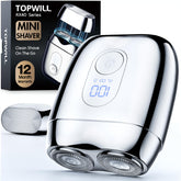 Topwill RX40, afeitadora mini metálica, ofrece afeitado suave para viajar.