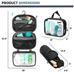 La bolsa transparente desmontable TRIPPED funciona como neceser adicional.