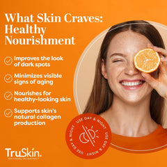 TruSkin Naturals serum vitamina C con aloe vera calma la piel tras la aplicación.