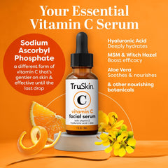 TruSkin Naturals serum vitamina C con ácido hialurónico hidrata y suaviza la piel.