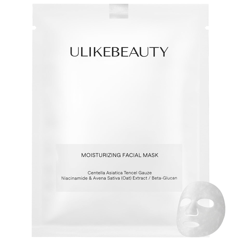 Mascarilla facial Ulikebeauty con hoja de Tencel ultrafina para hidratación intensa y mejor absorción.