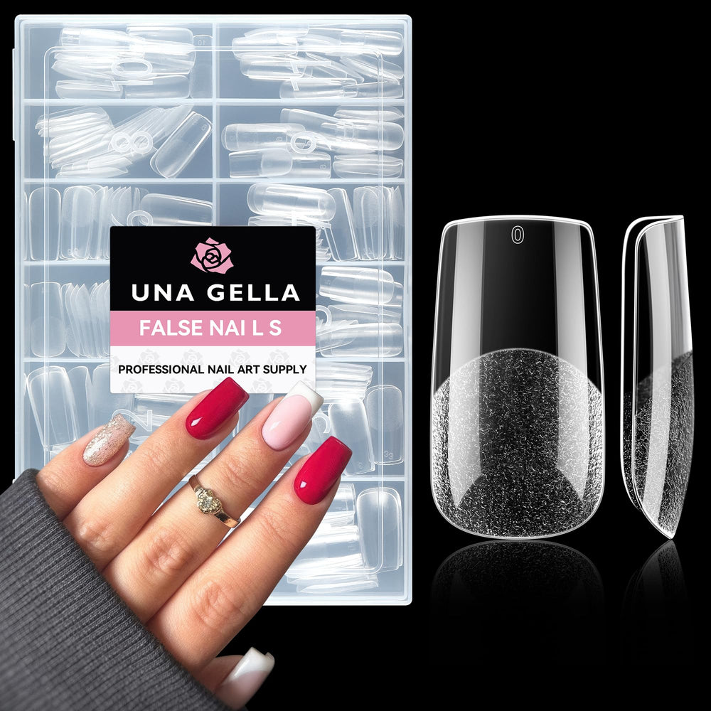 UNA GELLA puntas cuadradas transparentes para uñas naturales y acabado duradero