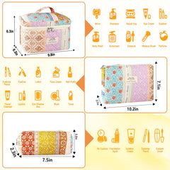 URSKYTOUS bolsa de maquillaje mediana algodón floral, perfecta para uso diario.