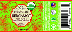 US Organic Bergamot: aceite esencial prensado en frío con aroma cítrico
