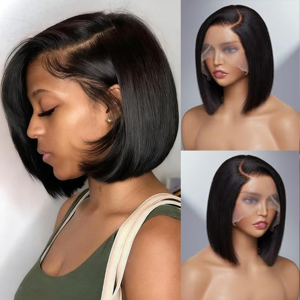 Peluca VCVVCV Bob frente lace 13x6, aspecto natural para uso diario.