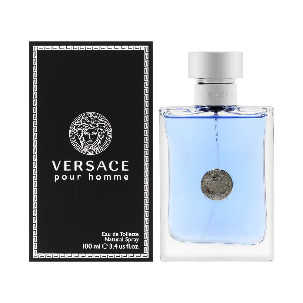 Versace Pour Homme frasco de 3.4 oz para uso diario, aroma fresco y sofisticado