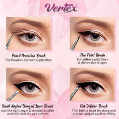 Vertex pincel delineado punta fina para bordes nítidos