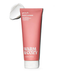 Victoria's Secret Pink Warm & Cozy, botella frontal, aroma reconfortante para uso diario.