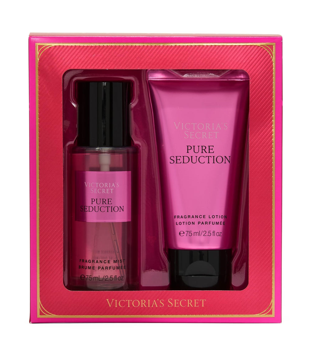 Victoria's Secret Pure Seduction mini dúo: niebla de fragancia y frasco para uso diario.