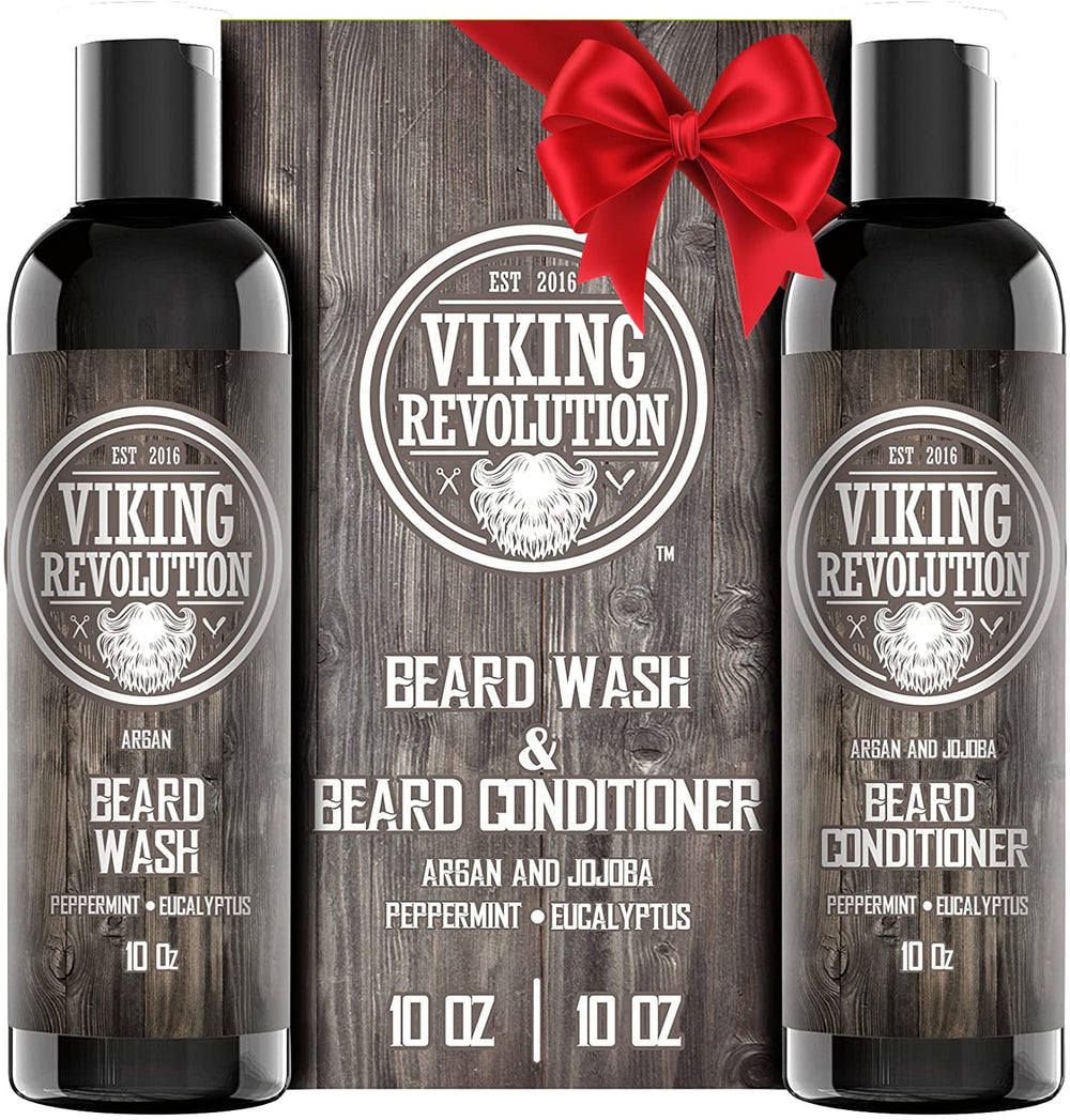 Conjunto barba champú Viking Revolution para limpieza suave y brillo.