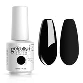 Vishine Gelpolish negro en botella para un acabado brillante y profesional.