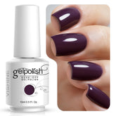 Vishine Gelpolish morado 15 ml, envase ideal para manicura profesional.