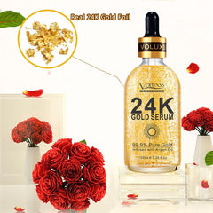 Voluxss 24K suero de oro, dosificación diaria para cuidado suave.