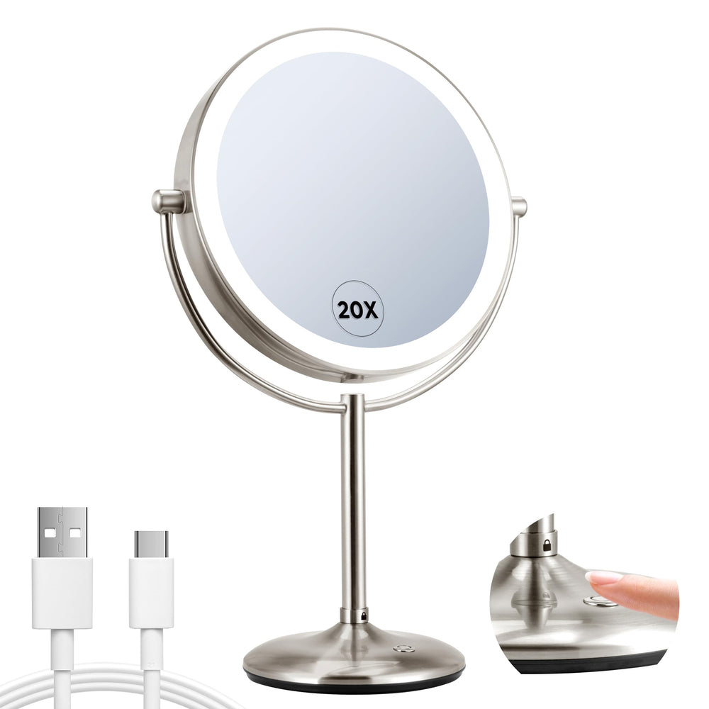 Vorremirr espejo de maquillaje 9 pulgadas iluminado para retoques precisos
