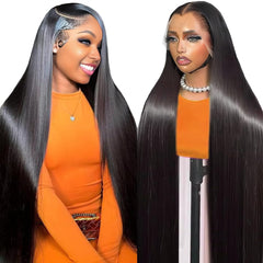 VQPPM peluca frontal de encaje liso con densidad 200 para un look natural