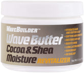Wavebuilder Cocoa y Shea Wave Butter en bote, hidratación intensa para rizos definidos.