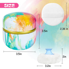 WEMEGA puff-polvo con-mango: aplicación suave y uniforme para la piel.