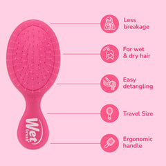 Wet Brush Mini Detangler, puntas protegidas, peinado suave sin dañarlas.