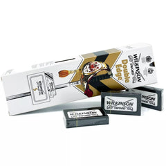 Wilkinson Sword, hojas de afeitar de doble filo, primer plano, ideal para afeitado suave.