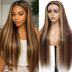 WOOMN peluca ombré con frontal de encaje para un aspecto natural