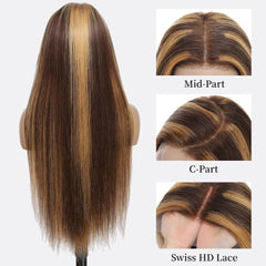 WOOMN peluca rubia miel 13x6 con encaje frontal y estilo versátil