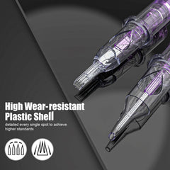 Agujas Wormhole Tattoo 5RL con diseño transparente para sombreado uniforme.