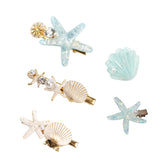 Broches de pelo Wthree con concha perlada y estrella para looks elegantes